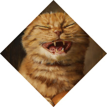 Lade das Bild in den Galerie-Viewer, Acrylglasbild Katze mit Burger Zeichenstil Raute