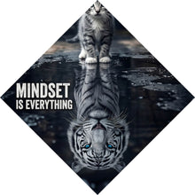 Lade das Bild in den Galerie-Viewer, Aluminiumbild gebürstet Katze mit Tiger Reflexion Raute