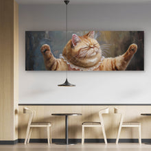 Lade das Bild in den Galerie-Viewer, Leinwandbild Katze tanzt Ballet abstraktes Gemälde Panorama