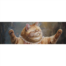 Lade das Bild in den Galerie-Viewer, Leinwandbild Katze tanzt Ballet abstraktes Gemälde Panorama