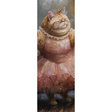 Lade das Bild in den Galerie-Viewer, Aluminiumbild Katze tanzt Ballet abstraktes Gemälde Panorama Hoch