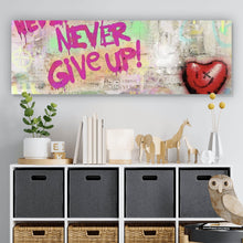 Lade das Bild in den Galerie-Viewer, Acrylglasbild Kinder auf Bank mit Herzballon Popart Panorama