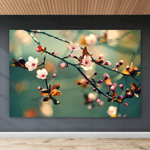 Lade das Bild in den Galerie-Viewer, Spannrahmenbild Kirschblüten am Ast Querformat