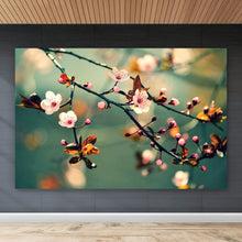 Lade das Bild in den Galerie-Viewer, Leinwandbild Kirschblüten am Ast Querformat