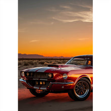 Lade das Bild in den Galerie-Viewer, Spannrahmenbild Klassisches Auto in atemberaubender Wüstenlandschaft Hochformat