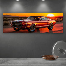 Lade das Bild in den Galerie-Viewer, Leinwandbild Klassisches Auto in atemberaubender Wüstenlandschaft Panorama