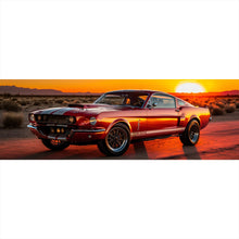 Lade das Bild in den Galerie-Viewer, Spannrahmenbild Klassisches Auto in atemberaubender Wüstenlandschaft Panorama