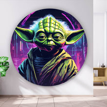Lade das Bild in den Galerie-Viewer, Aluminiumbild Cyber Figur Neon Kreis