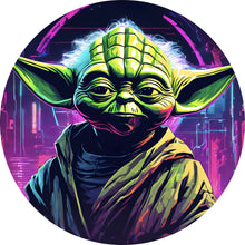 Lade das Bild in den Galerie-Viewer, Aluminiumbild Cyber Figur Neon Kreis