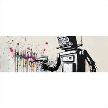 Lade das Bild in den Galerie-Viewer, Aluminiumbild Banksy Kreativer Roboter Panorama