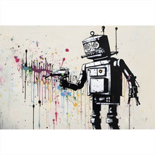 Lade das Bild in den Galerie-Viewer, Spannrahmenbild Banksy Kreativer Roboter Querformat