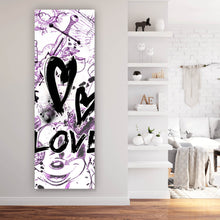 Lade das Bild in den Galerie-Viewer, Spannrahmenbild Kreatives Graffiti mit verschiedenen Cartoon Figuren Panorama Hoch