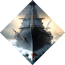 Lade das Bild in den Galerie-Viewer, Poster Kriegsschiff auf stürmischem Ozean Raute