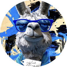 Lade das Bild in den Galerie-Viewer, Aluminiumbild gebürstet Karl Lamafeld Abstrakt Kreis