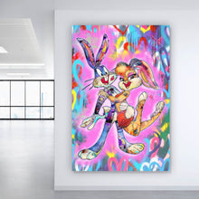 Lade das Bild in den Galerie-Viewer, Leinwandbild Liebevolles Pop Art Paar Hochformat