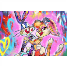 Lade das Bild in den Galerie-Viewer, Spannrahmenbild Liebevolles Pop Art Paar Querformat