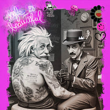 Lade das Bild in den Galerie-Viewer, Acrylglasbild Life Beautiful Retro Tattoo Quadrat