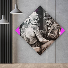 Lade das Bild in den Galerie-Viewer, Aluminiumbild gebürstet Life Beautiful Retro Tattoo Raute