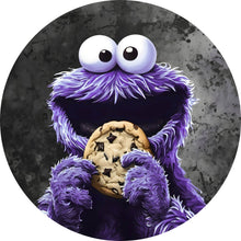 Lade das Bild in den Galerie-Viewer, Aluminiumbild Lila Keksmonster Kreis