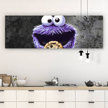 Lade das Bild in den Galerie-Viewer, Leinwandbild Lila Keksmonster Panorama