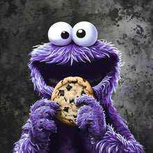 Lade das Bild in den Galerie-Viewer, Spannrahmenbild Lila Keksmonster Quadrat