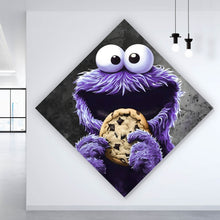 Lade das Bild in den Galerie-Viewer, Acrylglasbild Lila Keksmonster Raute