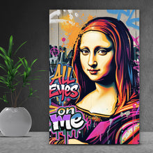 Lade das Bild in den Galerie-Viewer, Aluminiumbild gebürstet Lisa im modernen Graffiti Still Pop Art Hochformat
