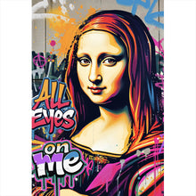 Lade das Bild in den Galerie-Viewer, Aluminiumbild gebürstet Lisa im modernen Graffiti Still Pop Art Hochformat