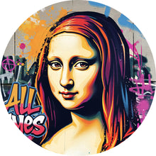 Lade das Bild in den Galerie-Viewer, Aluminiumbild gebürstet Lisa im modernen Graffiti Still Pop Art Kreis