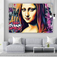 Lade das Bild in den Galerie-Viewer, Spannrahmenbild Lisa im modernen Graffiti Still Pop Art Querformat