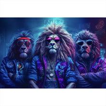 Lade das Bild in den Galerie-Viewer, Poster Löwen Trio Cool Digital Art Querformat