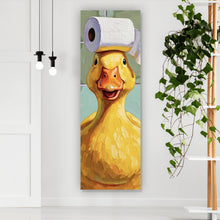 Lade das Bild in den Galerie-Viewer, Aluminiumbild Lustige Ente im Badezimmer Panorama Hoch
