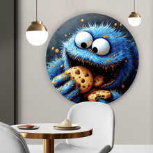 Lade das Bild in den Galerie-Viewer, Aluminiumbild Lustige Figur isst Kekse Kreis