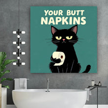 Lade das Bild in den Galerie-Viewer, Acrylglasbild Lustige Katze mit Toilettenpapier Quadrat