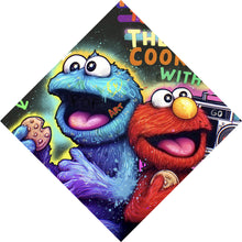 Lade das Bild in den Galerie-Viewer, Poster Lustige Monster vor galaktischem Hintergrund Street Art Raute