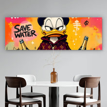 Lade das Bild in den Galerie-Viewer, Poster Luxuriöse Ente mit Champagnerflaschen Panorama