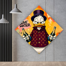 Lade das Bild in den Galerie-Viewer, Spannrahmenbild Luxuriöse Ente mit Champagnerflaschen Raute
