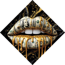 Lade das Bild in den Galerie-Viewer, Spannrahmenbild Luxuriöse Geldlippen mit goldenen Akzenten Raute