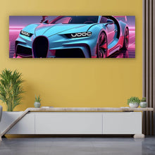 Lade das Bild in den Galerie-Viewer, Acrylglasbild Luxuriöses Auto und Jet in futuristischer Umgebung Panorama