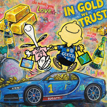 Lade das Bild in den Galerie-Viewer, Aluminiumbild gebürstet Luxuriöses Pop Art Quadrat