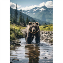 Lade das Bild in den Galerie-Viewer, Poster Mächtiger Bär in natürlicher Umgebung Hochformat