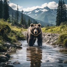Lade das Bild in den Galerie-Viewer, Poster Mächtiger Bär in natürlicher Umgebung Quadrat