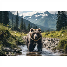 Lade das Bild in den Galerie-Viewer, Poster Mächtiger Bär in natürlicher Umgebung Querformat
