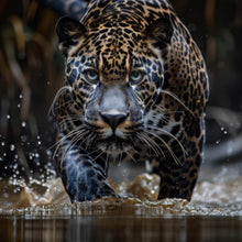 Lade das Bild in den Galerie-Viewer, Poster Mächtiger Jaguar im Wasser Quadrat