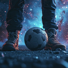 Lade das Bild in den Galerie-Viewer, Leinwandbild Magische Aufnahme eines Fußballs Quadrat