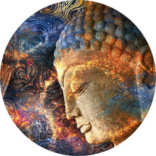 Lade das Bild in den Galerie-Viewer, Aluminiumbild gebürstet Magische Buddhas Kreis