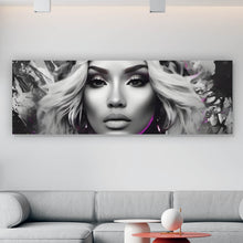 Lade das Bild in den Galerie-Viewer, Aluminiumbild Majestätische Frau mit Krone kunstvoll Panorama