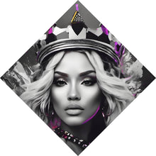 Lade das Bild in den Galerie-Viewer, Leinwandbild Majestätische Frau mit Krone kunstvoll Raute