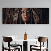 Lade das Bild in den Galerie-Viewer, Aluminiumbild Majestätische Königin in gotischer Umgebung Panorama