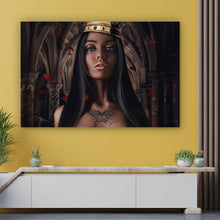 Lade das Bild in den Galerie-Viewer, Acrylglasbild Majestätische Königin in gotischer Umgebung Querformat